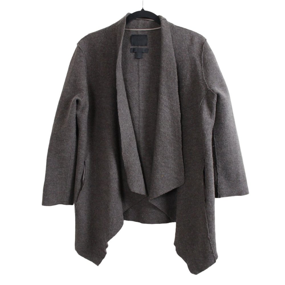 500 Maison Cinqcent Brown Open Front Wool Cardigan